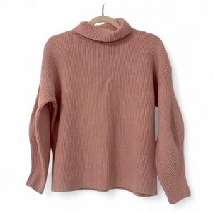 French Connection Urban Flossy Ribbed Cowl Neck Sweater Pink XS